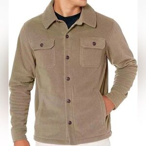 Laguna Shirt Jacket Mens XL Tan Snap Front Fleece Shacket Outerwear